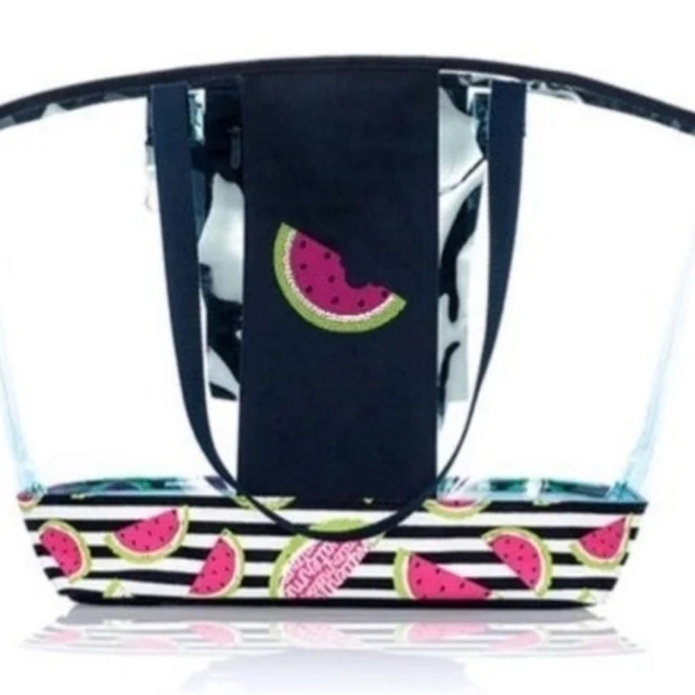 Thirty One-In the Clear Tote in Watermelon Print w/ watermelon personalization